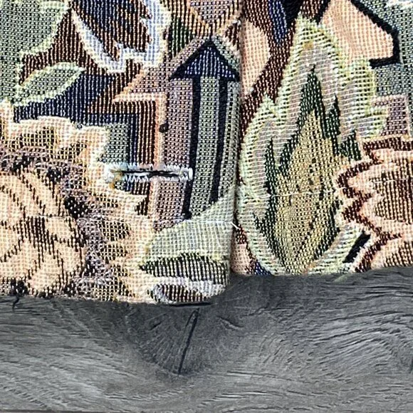 Banjo Dallas TX Crop Jacket Womens XL Tan Western Floral Aztec Brocade Long Slv - Picture 4 of 10